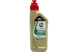 LUBRIALPHA Castrol Power1 4T 10W-40 Olio Motore Moto Sintetico 2x1L API SN JASO MA2 Accelerazione Massima