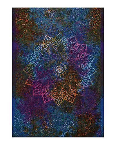 Twin Blue Tie Dye Bohemian Tapestry Elephant Star Mandala Tapestry Tapestry Wall Hanging Boho Tapestry Hippie Hippy Tapestry Beach Coverlet Curtain by Craftozone