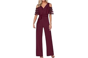 SCBFDI Jumpsuits Pour Femmes Soirée Couleur Solide Ceinture Taille Haute Rompers Droit Slim Tempérament Business Jumpsuits