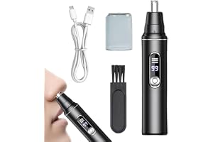 Näshårstrimmer uppladdningsbar näshårstrimmer – USB-öronhårsklippare med LED-display sladdlösa öronögonbryn trimningsverktyg, dubbla kanter rakapparat enkel rengöring
