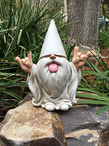 Rockerzwerg – „George“ – dieser Zwerg wird Ihren Feengarten und Gartenzwerge von GlitZGlam rocken. 10 Inch große Gartenzwergfigur - 5