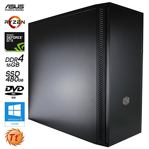 SNOGARD AMD RYZEN Gaming / Multimedia COMPUTER | Octa-Core! AMD-Ryzen 7 1700 8x 3000MHz Sockel AM4 | 16192MB DDR4 | 480GB SSD | 6GB NVIDIA GeForce GTX1060 PCIe Overclocked mit DirectX12 Technology | USB3 | ASUS Mainboard | Dual Layer DVD-Brenner | 7+ USB-Anschlüsse | Spiele PC