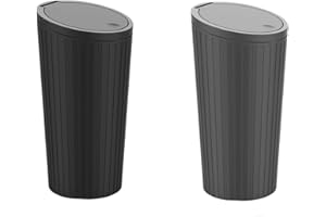 ‎VIRIECH Auto Mülleimer Getränkehalter, 2 Stück Tragbare Auto Becherhalter Desktop Mülleimer mit Deckel Automüllbehälter für Auto Home Küche Office Schlafzimmer (Schwarz)