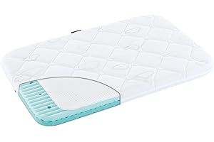 TRÄUMELAND GMBH TRÄUMELAND Beistellbett Matratze AIR 50x83x7 cm mit 4 abgerundeten Ecken, atmungsaktive Baby Matratze, Öko-Tex 100 zertifiziert, hautfreundlich, allergikergeeignet, Made in Austria