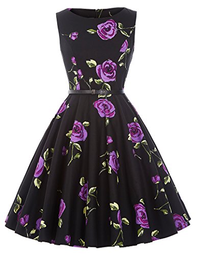 GRACE KARIN Robe de Soirée Femme 1950 Robe Vintage Rétro Élégant Robe de Cocktail XL CL6086-26