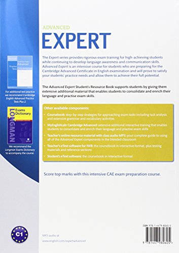 Book's Cover of Expert Advanced 3rd Edition Student's Resource Book with Key