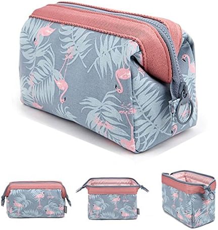 Makeup Bag/Travel Cosmetic Bags/Brush Pouch Toiletry Kit Fashion Women Jewelry Organizer with YKK Zipper Electronics Accessories Hard Drive Carry Case Portable Cube Purse (Flamingo)