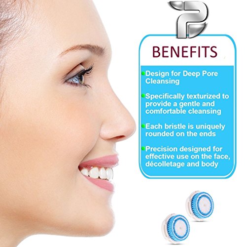 Procizion Compatible Replacement Brush Heads for Deep Pore Cleaning. For All Skin Types, Enlarged Pores, Oily Skin, For Face and Body (Twin Pack)