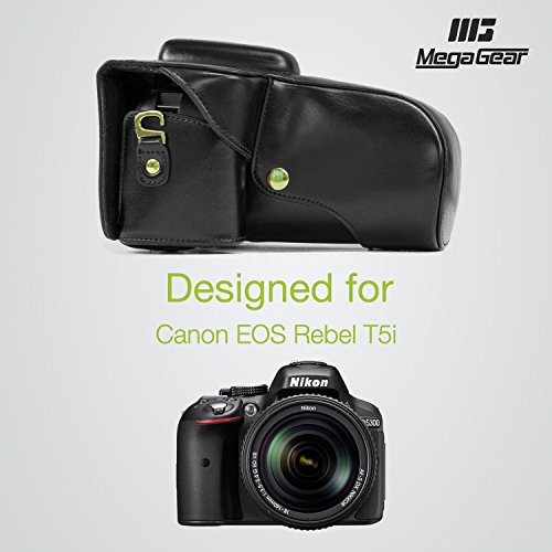 MegaGear Ever Ready    tui de Protection en Cuir Noir Pour Appareil Photo  sac pour Nikon D5300 Cameras with 18-55mm 18-135mm 18-200mm Lentille
