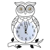 Único y de moda ahuecar diseño del buho del reloj de metal de arte para decorar perfectamente tu habitación