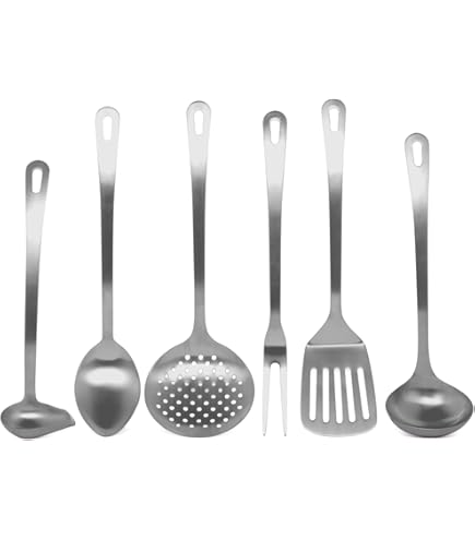 Set 3 Utensili Da Cucina In Acciaio Inox - Spatola, Cucchiaio Da Minestra E Cucchiaio Forato - Foto 11