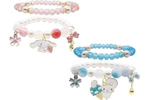 IQEPXTGO Cinnamoroll Braccialetto Accessori per Ciondoli Animati Anime Ciondolo Accessorio Gioielli per Ragazze Gioielli Anime Theme Accessori per Donne e Ragazze, Regalo per La Migliore Amica 2 Pezzi