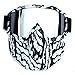 Produktbild RONSHIN Retro Outdoor Radfahren Maske Goggles Motocross Ski Snowboard Snowmobile Gesichtsmaske Schild Brillen Zebra frame mercury color lens