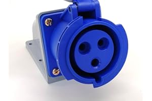 Elecbee CEE Plug Waterproof Industrial Socket 3-Pin 32A 250V 2P+E IP67 CEE Coupling Socket