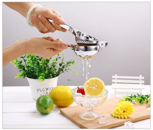 Splink Edelstahl Zitronenpresse Limettenpresse Manuelle Lemon Squeezer Saftpresse für Cocktail Saft Bar Barbecue, Dia 70mm, Größe L - 6