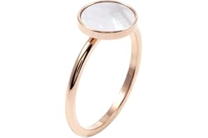 Happiness Boutique Anello Dainty Circle da donna | Anello minimalista in gioielli in acciaio inossidabile color pastello | Anello impermeabile in oro - oro rosa, argento