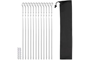 AYVICCO 12 Pack Kabob Skewers, Premium Flat Metal BBQ Barbecue Skewer, 17" Long Stainless Steel Shish Kebob Sticks 0.28” Width Reusable Grilling Skewers Set for Meat Shrimp Chicken Vegetable