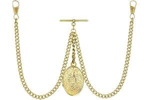 BOSHIYA Pocket Watch Chain for Men Vintage Metal Alloy Albert Vest Chain Clip 14 Inch Pocket Watch Chains Link