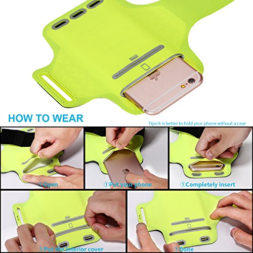 Haissky deporte running Brazalete Armband  a prueba de sudor brazalete para iPhone 7 6 6s 5 5s 5c Samsung Galaxy S5 S6 con ID tarjeta de Cr  dito Dinero Soporte  para 4 7 -5 2  tel  fono