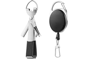 OKBY Fly Fishing Quick Knot Tool - Stainless Steel Fishing Knot Tying Tools Fishing Line Clipper Cutter Nipper Tackle with Retractor Combo(Black)