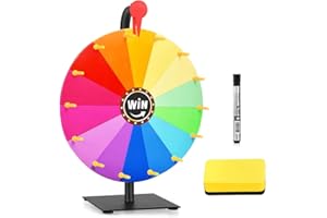 Lotvic Glücksrad zum Drehen, 30cm Glücksrad zum Selbstgestalten mit 14 Slots, Spinning Prize Wheel mit Radiergummi und Markierstift, Roulette-Spinner des Glücks, für Lotteriespiele Wortspiele Karneval
