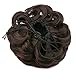 Homgaty Women's Lady Clip in Ponytail Wave Hair Bun Extension Cover Hairpieces Dark Brown