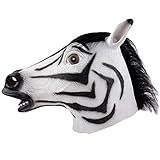 Queenshiny® Latex Pferd Maske Halloween-Party Kostüm (Zebra)