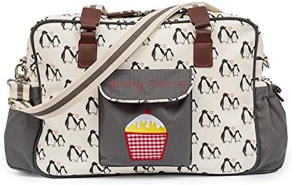 Yummy Mummy Stylish Nursery Changing Bag - Penguin Love - Includes Travel Changing Mat Cupcake Design