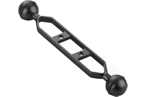 PULUZ 7.0 inch 17.8cm Aluminum Alloy Dual Balls Arm, Joint Underwater Strobe/Video Arm for Underwater Torch/Video Light and Lighting Systems
