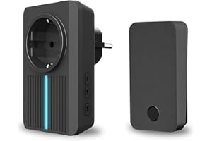 AKTIVSTAR Timbre Inalámbrico con Enchufe, Sin Batería, Resistente al Agua, 64 Tonos, Volumen Ajustable (NEGRO)