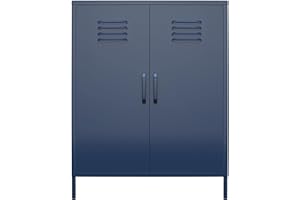 DHP Furniture Bradford 2 Door Metal Storage Cabinet Navy