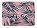 Produktbild OQUYCZ Navy and Blush Bath Mat, Summer Exotic Floral Tropical Palm Tree Leaf Banana Plant Hawaii, Plush Bathroom Decor Mat with Non Slip Backing, 23.6 W X 15.7 W Inches, Night Blue Pale Pink