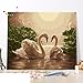 Produktbild USDBAVBSCFWS DIY Ölgemälde Living Room,Schlafzimmer,Landschaft,Animal swan Hand-Painted digital Dekoration Painting New Love-A 60x75cm(24x30inch)