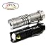 Produktbild UnicocoTactical Mini Taschenlampen, 2 Pack SK68 Q5 LED 3-Mode Taschenlampe Einstellbarer Fokus Zoom Licht Lampe (Schwarz Silber) Ultra hohe Qualität