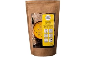 Street Soup Vorratspack 250 g Instant Protein Cremesuppen Kalorienarm Natürlich Vegan Ideal für Diät, Fasten und Detox (250g, Erbse)
