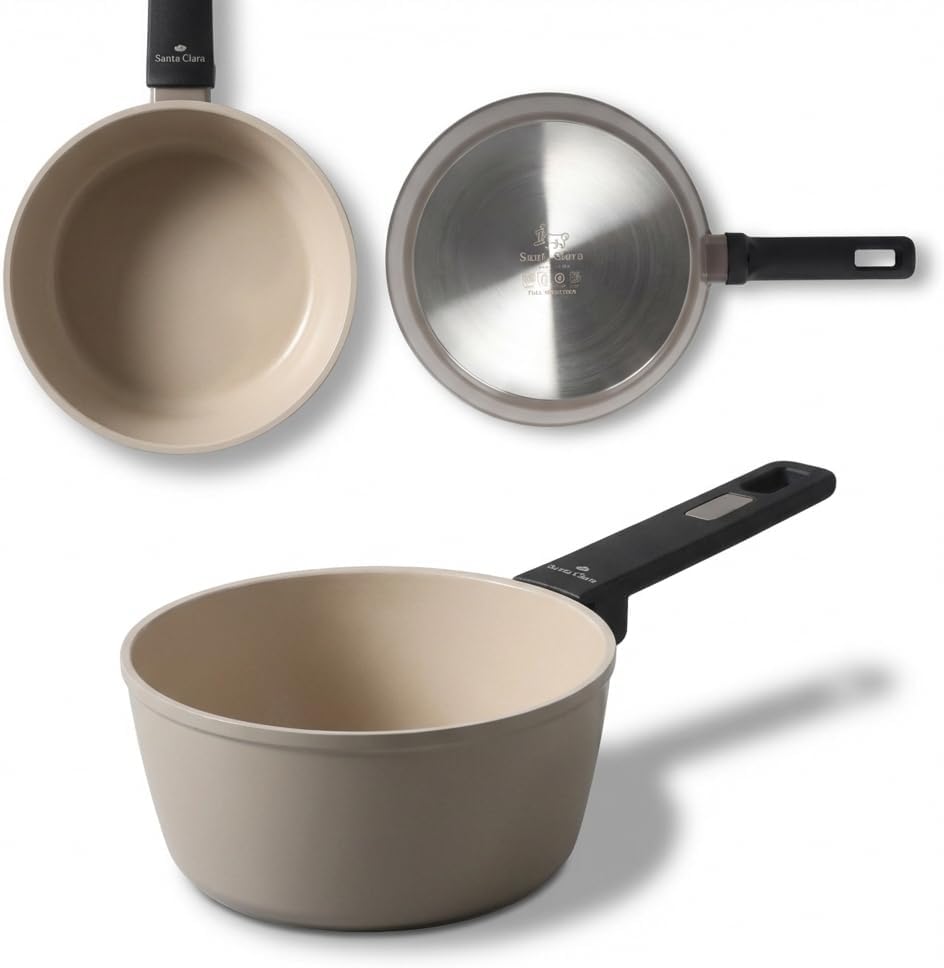 INDE SANTA CLARA | Cazo 16 cm Nordkitch aluminio forjado, cazo cocina antiadherente doble capa, full induction, apto para inducción, gas, vitro y eléctrica, ideal para salsas y calentar leche