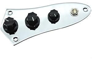 KAISH - Piastra di controllo a pieno carico con cablaggio per Basso Jazz J - Colore Cromo