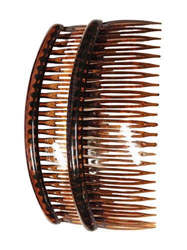 Pair of Large Tort Plain Hair Combs Slides 12cm (4.7")