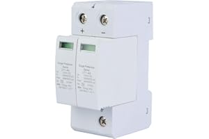 ASIXX Dispositivo de protección contra sobretensiones, cáscara del material retardante de la llama de la PC fotovoltaica protectora de rayos 2P DC con riel guía (2P40KA)