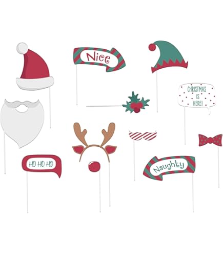 Accessoires Et Décorations Accessoires Photo Noel Kit Photo Booth Noël 32 Pièces - Accessoires Photomaton Amusants Pour Fêtes Familiales Noel Accessoires Photobooth
