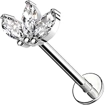 AROWRO 16 G cartilagine, orecchino per cartilagine, helix, trago, gioiello doppio chiano, conch helix, trago, orecchino Stud 316L, acciaio chirurgico, helix, cartialge, barbello, orecchino a tassello