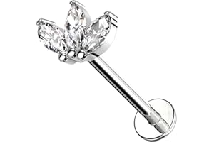 AWAKEN Piercing Labret Acciaio Chirurgico Filettato Internamente Stud Orecchini Borchie Cartilagine Helix Tragus Conch Medusa Daith Piercing a Bottone