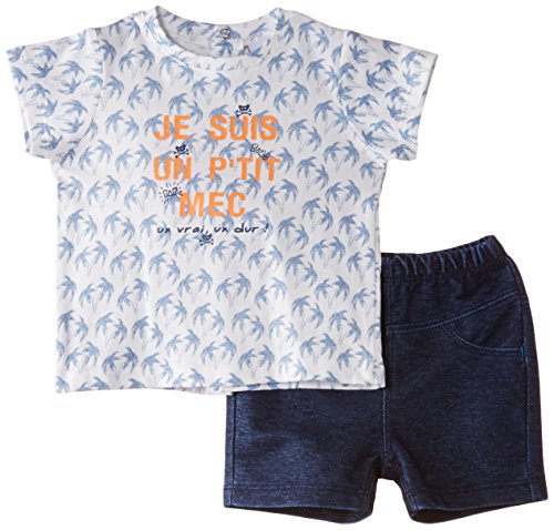 3Pommes Baby-Boys Set Short Sleeve T-Shirt Bermudas Clothing Set, Blue (Indigo), 9-12 Months (Manufacturer Size:9 Months)