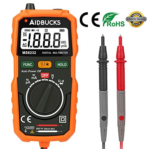Preisvergleich Produktbild AIDBUCKS MS8232 Pocket Digital Multimeter - Berührungsloser Spannungsprüfer Mini Durchgangsprüfer Autorange Messgerät Voltmeter AC / DC 600V CAT II True RMS