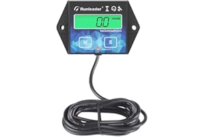 FOUNDOWN Hintergrundbeleuchtung des Motorstundenzählers Induktiver Drehzahlmesser Digitaler Tacho-Betriebsstundenzähler Wartungserinnerung für Motorrad-Marine-Segelflugzeug ATV Schneefräse Rasenmäher