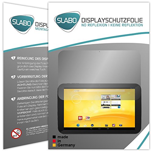 2 x Slabo Displayschutzfolie Trekstor Volks-Tablet 3G (2.Generation) Schutzfolie "No Reflexion|Keine Reflektion" MATT - Entspiegelnd MADE IN GERMANY
