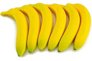 JEDFORE 6Pcs Fake Banana Simulation Artificial Lifelike Fake Fruit for Christmas Festival Home House Kitchen Wedding Party Photography Decoration