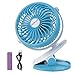 Batteriebetrieben USB Clip Ventilator, 360 Grad Keiner Ventilatoren Tischventilator Beweglicher Batterie Ventilator für Kinderwagen Auto Gymnastik Camping Büro(Blau)