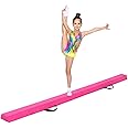 jaexest 7.9FT Balance Beam Folding Gymnastics Beam Non Slip Bottom With Carry Bag for Kids, Beginners and Professional Home Training (Pink)