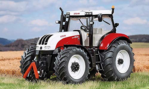 Siku 3283, Steyr 6230 CVT Traktor, 1:32, Metall/Kunststoff, Abnehmbare Fahrerkabine, Rot/Weiß - 6